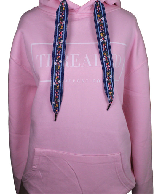 Light Pink OG Threaded Hoodie - Navy Floral Threads