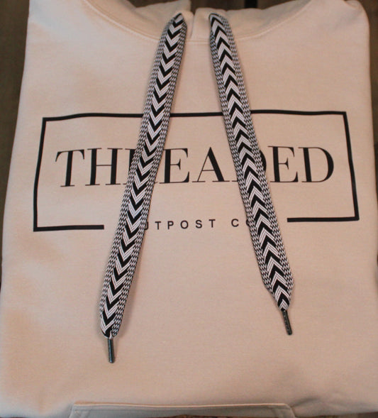 Cream OG Threaded Hoodie - Black and White Bold Threads