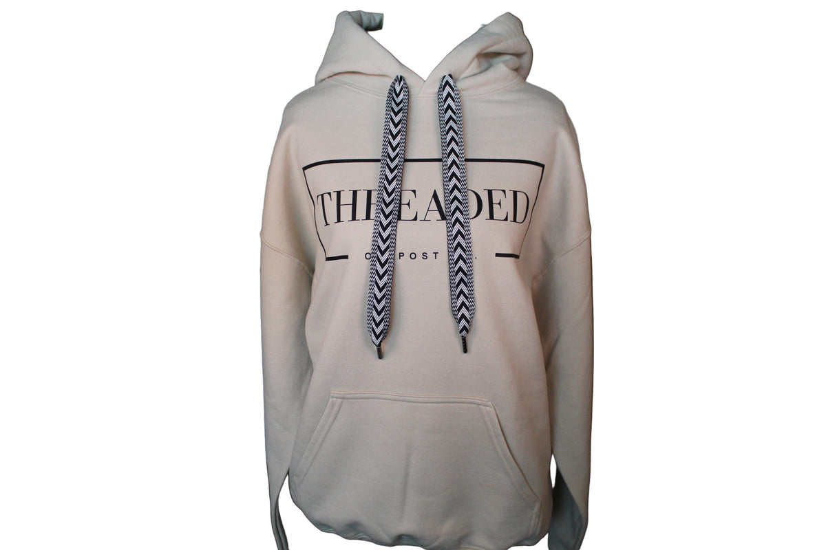Cream OG Threaded Hoodie - Black and White Bold Threads