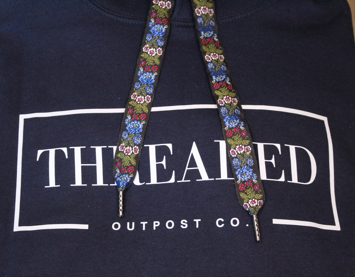 Navy OG Threaded Hoodie - Floral Threads