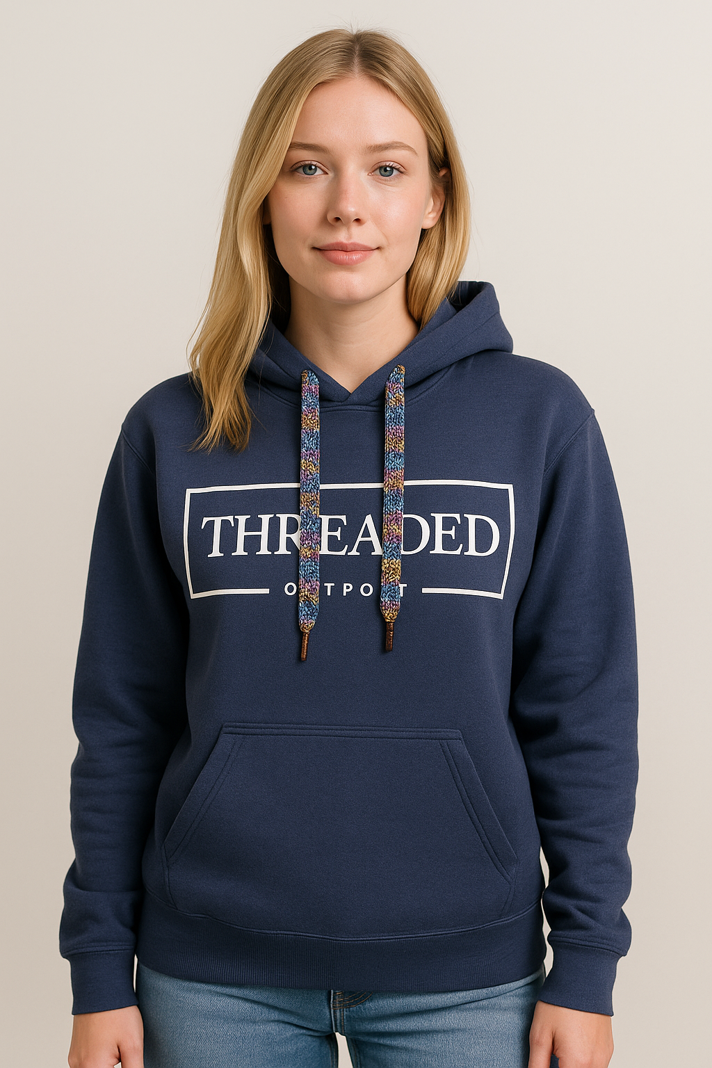 Navy OG Threaded Hoodie - Floral Threads
