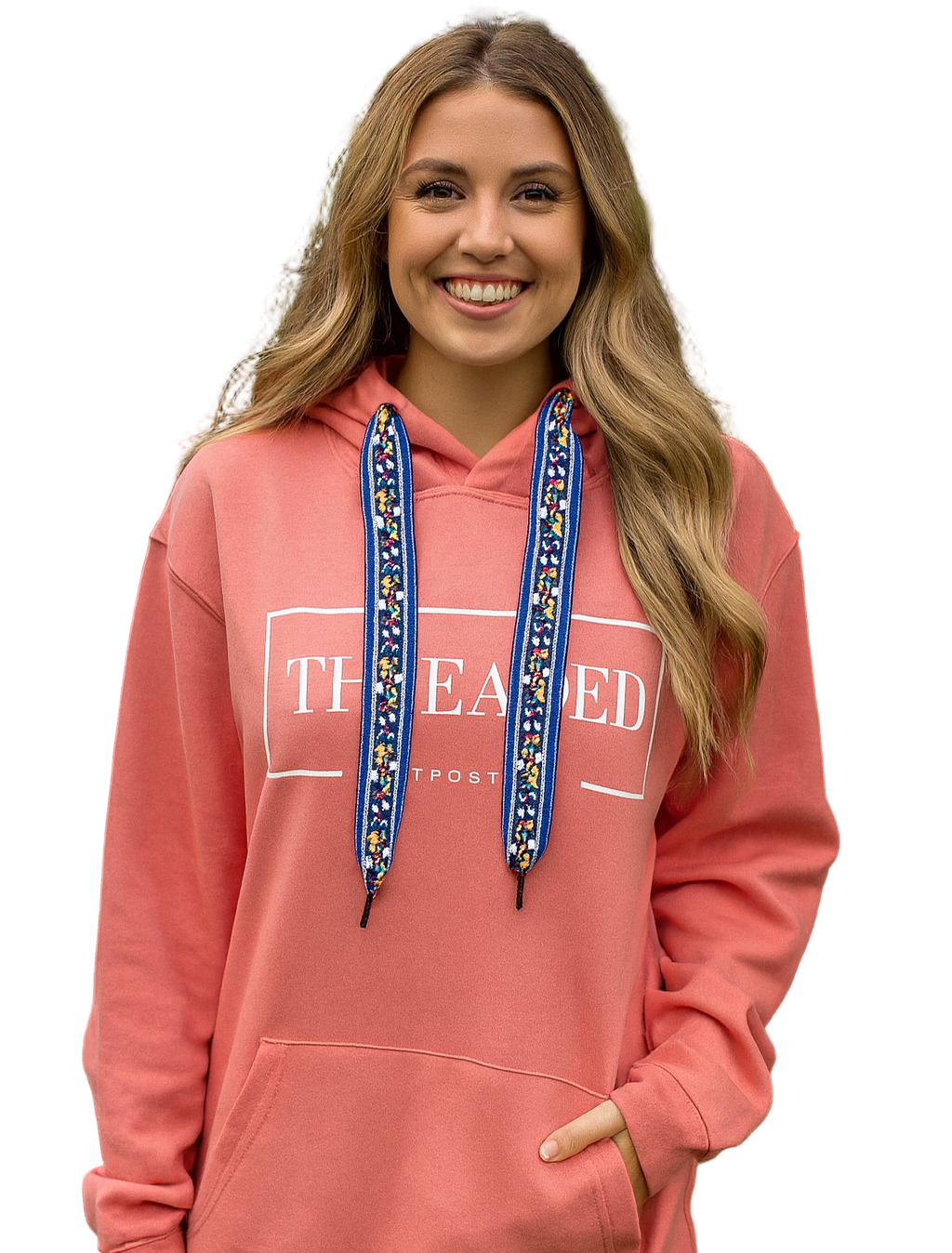 Coral OG Threaded Hoodie - Blue Floral Threads