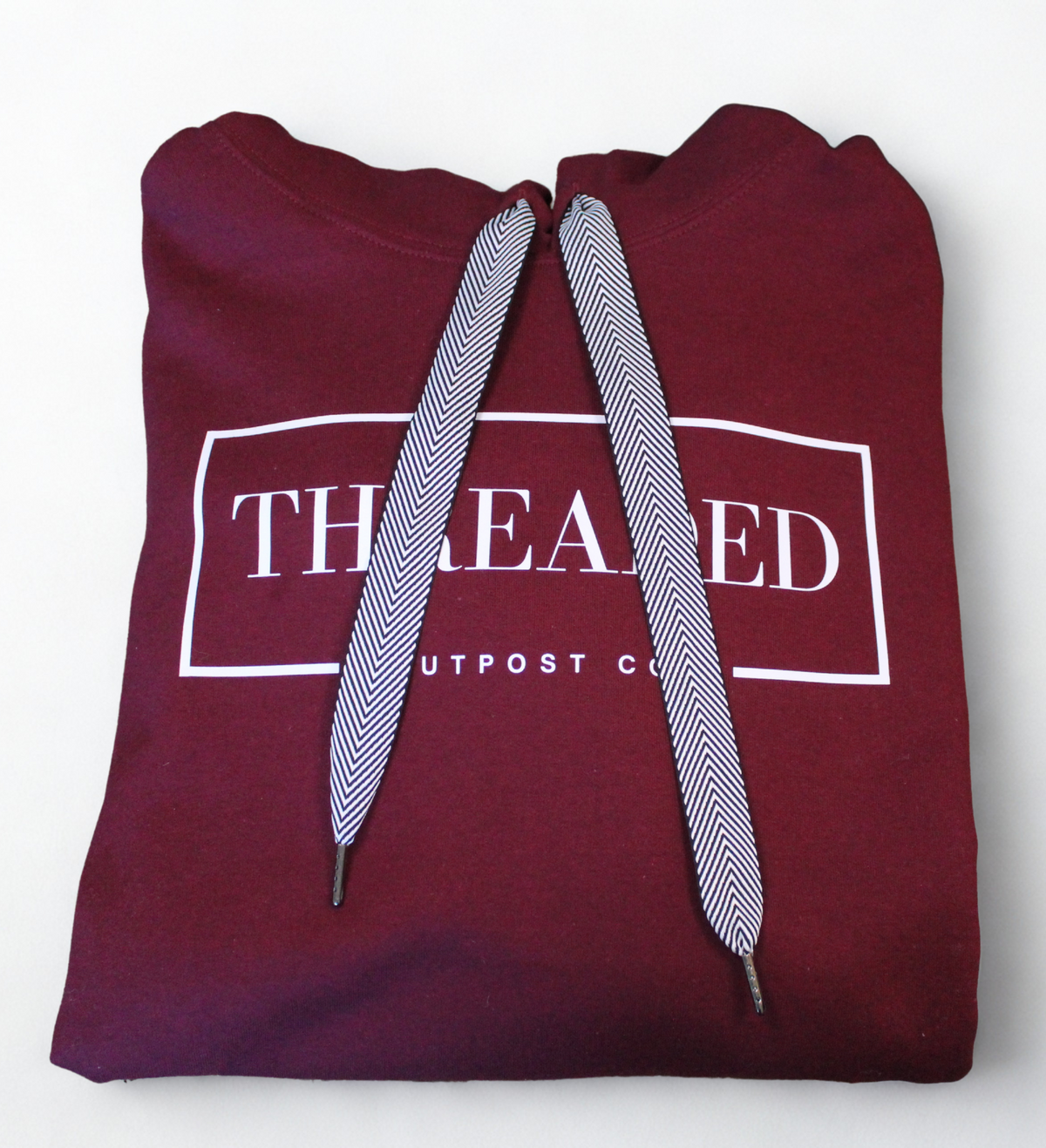 Maroon OG Threaded Hoodie - Black and White Threads
